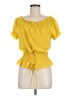 Takara 100% Polyester Yellow Short Sleeve Blouse Size M - photo 1