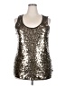 MICHAEL Michael Kors 100% Rayon Silver Sleeveless Top Size 2X - photo 1
