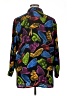 Jordan 100% Polyester Paisley Black Long Sleeve Blouse Size 16W - photo 2
