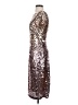 Marina 100% Polyester Metallic Solid Gold Silver Cocktail Dress Size 4 - photo 5