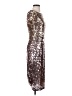 Marina 100% Polyester Metallic Solid Gold Silver Cocktail Dress Size 4 - photo 4