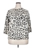Talbots 100% Cashmere Animal Print Silver Cashmere Pullover Sweater Size 2X - photo 1