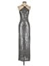 Halston Metallic Silver Cocktail Dress Size 0 - photo 1