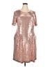 Connected Apparel Metallic Pink Cocktail Dress Size 18 - photo 1