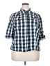 Cj Banks Plaid Blue 3/4 Sleeve Button-Down Shirt Size 2X - photo 1