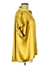 Crosby 100% Polyester Metallic Yellow Short Sleeve Blouse Size L - photo 4