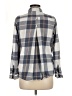 Roxy 100% Cotton Plaid Gray Long Sleeve Button-Down Shirt Size M - photo 2