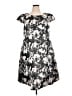 Talbots Graphic Gray Black Casual Dress Size 16 - photo 1