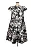 Talbots Graphic Gray Black Casual Dress Size 16 - photo 2