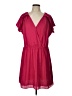 BCBGeneration Solid Burgundy Casual Dress Size L - photo 1
