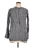 Merona 100% Cotton Checkered-gingham Blue Long Sleeve Blouse Size XL - photo 1