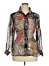 Maggie Sweet 100% Polyester Animal Print Brown Long Sleeve Blouse Size XL Petite - photo 1
