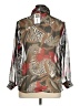Maggie Sweet 100% Polyester Animal Print Brown Long Sleeve Blouse Size XL Petite - photo 2