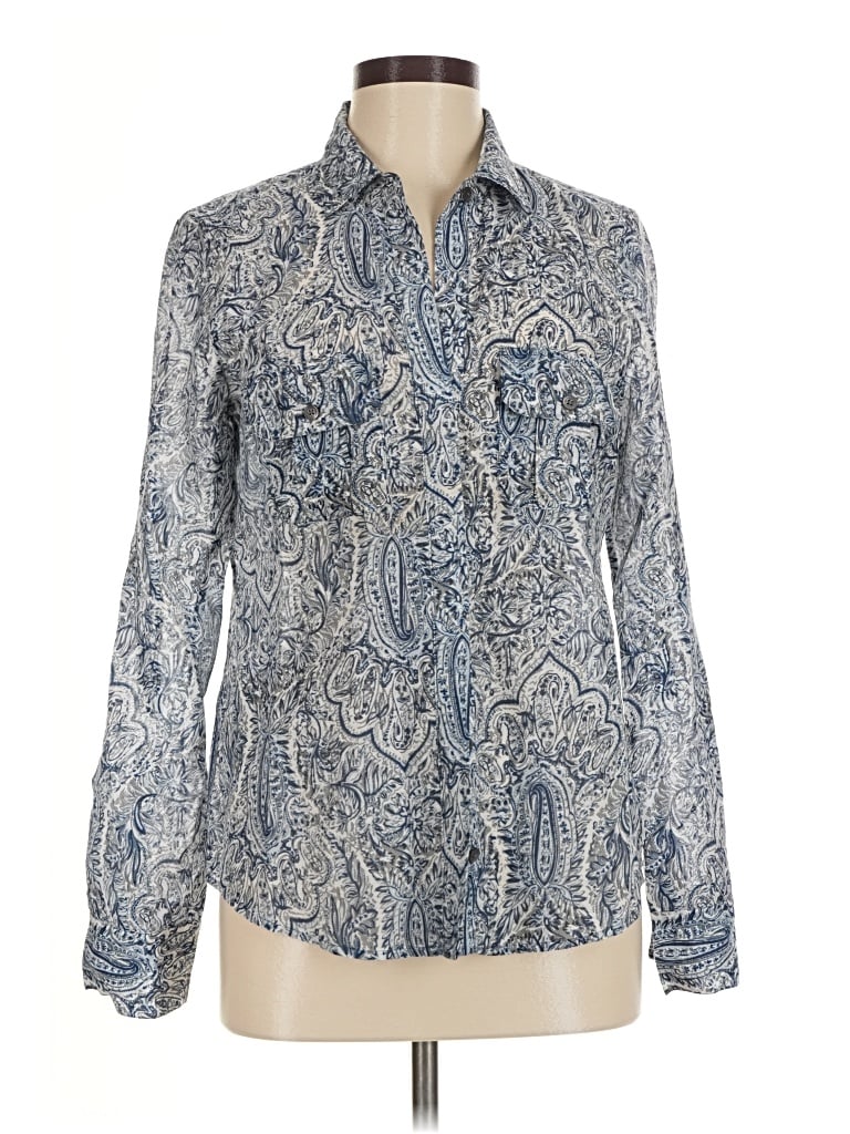 Pre-owned Bcbgmaxazria Long Sleeve Blouse In Blue