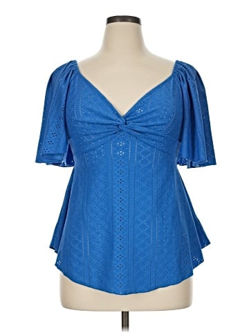 Shein Curve Short Sleeve Blouse (view 1)