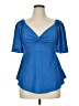 Shein Curve 100% Polyester Blue Short Sleeve Blouse Size 14 Plus (1) - photo 1