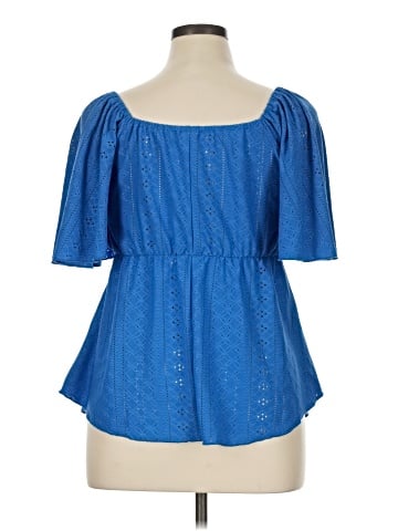 Shein Curve Short Sleeve Blouse (view 2)