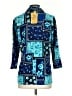 Notations 100% Polyester Print Blue 3/4 Sleeve Blouse Size S - photo 2