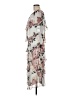 SLNY 100% Polyester Floral Gray Ivory Cocktail Dress Size 8 - photo 5
