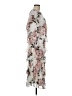 SLNY 100% Polyester Floral Gray Ivory Cocktail Dress Size 8 - photo 4