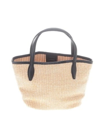 Madewell The Mini Shopper Tote in Leather-Trimmed Straw (view 1)
