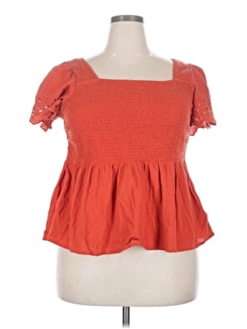 Madewell Eyelet-Sleeve Lucie Smocked Peplum Top (view 1)