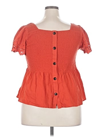 Madewell Eyelet-Sleeve Lucie Smocked Peplum Top (view 2)