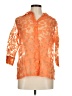 TanJay Orange 3/4 Sleeve Button-Down Shirt Size 8 Petite - photo 1