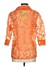 TanJay Orange 3/4 Sleeve Button-Down Shirt Size 8 Petite - photo 2