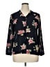 Pendleton 100% Polyester Floral Black 3/4 Sleeve Blouse Size 14 - photo 1