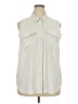 Ann Taylor Polka Dots Ivory Sleeveless Button-Down Shirt Size XXL - photo 1