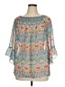 Valerie Stevens Blue 3/4 Sleeve Blouse Size XL - photo 1