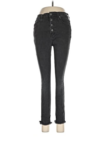 Madewell Petite 10" High-Rise Skinny Jeans in Berkeley Black: Button-Through Edition (view 1)