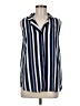Pixley 100% Polyester Stripes Blue Sleeveless Blouse Size M - photo 1