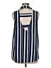 Pixley 100% Polyester Stripes Blue Sleeveless Blouse Size M - photo 2