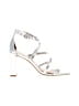 H By Halston 100% Leather Silver Sandals Size 9 1/2 - photo 1