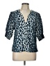 A.L.C. Animal Print Blue 3/4 Sleeve Blouse Size 10 - photo 1