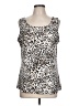 Susan Graver Animal Print Ivory Sleeveless Top Size L - photo 1