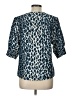 A.L.C. Animal Print Blue 3/4 Sleeve Blouse Size 10 - photo 2