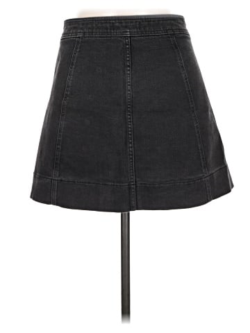 Madewell Metropolis Snap Jean Skirt in Rawley Black (view 2)