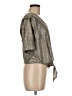 Kim & Cami Metallic Silver 3/4 Sleeve Blouse Size M - photo 4