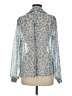 CAbi Animal Print Silver Blue Long Sleeve Blouse Size M - photo 2