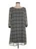 Luxology 100% Polyester Plaid Gray Casual Dress Size 6 - photo 1