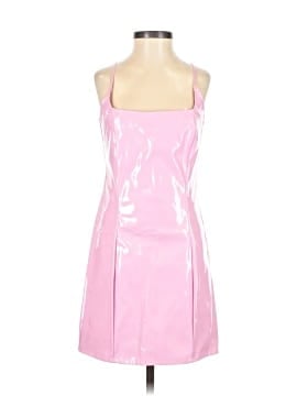 pink latex dress pretty little thing Women's Baby Pink Bandage Straight Neck Bodycon Mini Dress