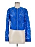 Diane von Furstenberg 100% Nylon Floral Blue Jacket Size 8 - photo 1