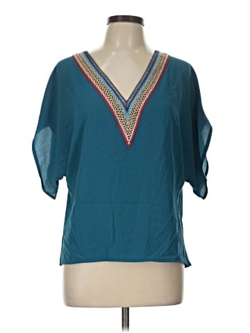 Shein Curve Short Sleeve Blouse (view 1)