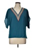 Shein Curve Teal Short Sleeve Blouse Size 12 - photo 1
