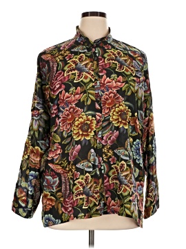 Johnny Was Long Sleeve Silk Top