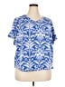 Croft & Barrow 100% Polyester Blue Short Sleeve Blouse Size XXL - photo 1