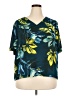 Worthington 100% Polyester Tropical Teal Short Sleeve Blouse Size XXL - photo 1